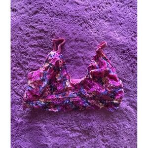 Victoria's Secret Floral Lace Bralette • Pink/Multi • Size L
